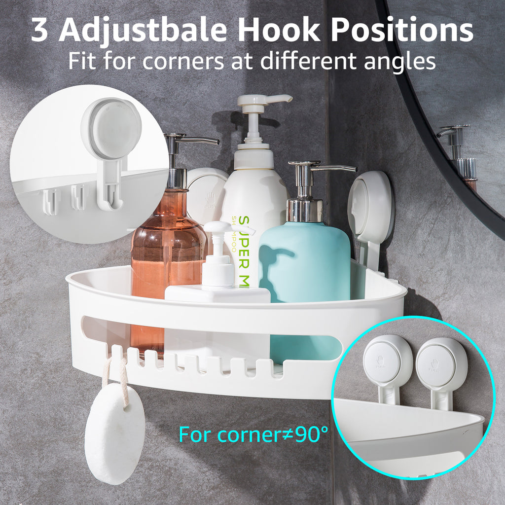 Suction Cup Shower Caddy No Drilling & Reusable Suction Cup Shelf